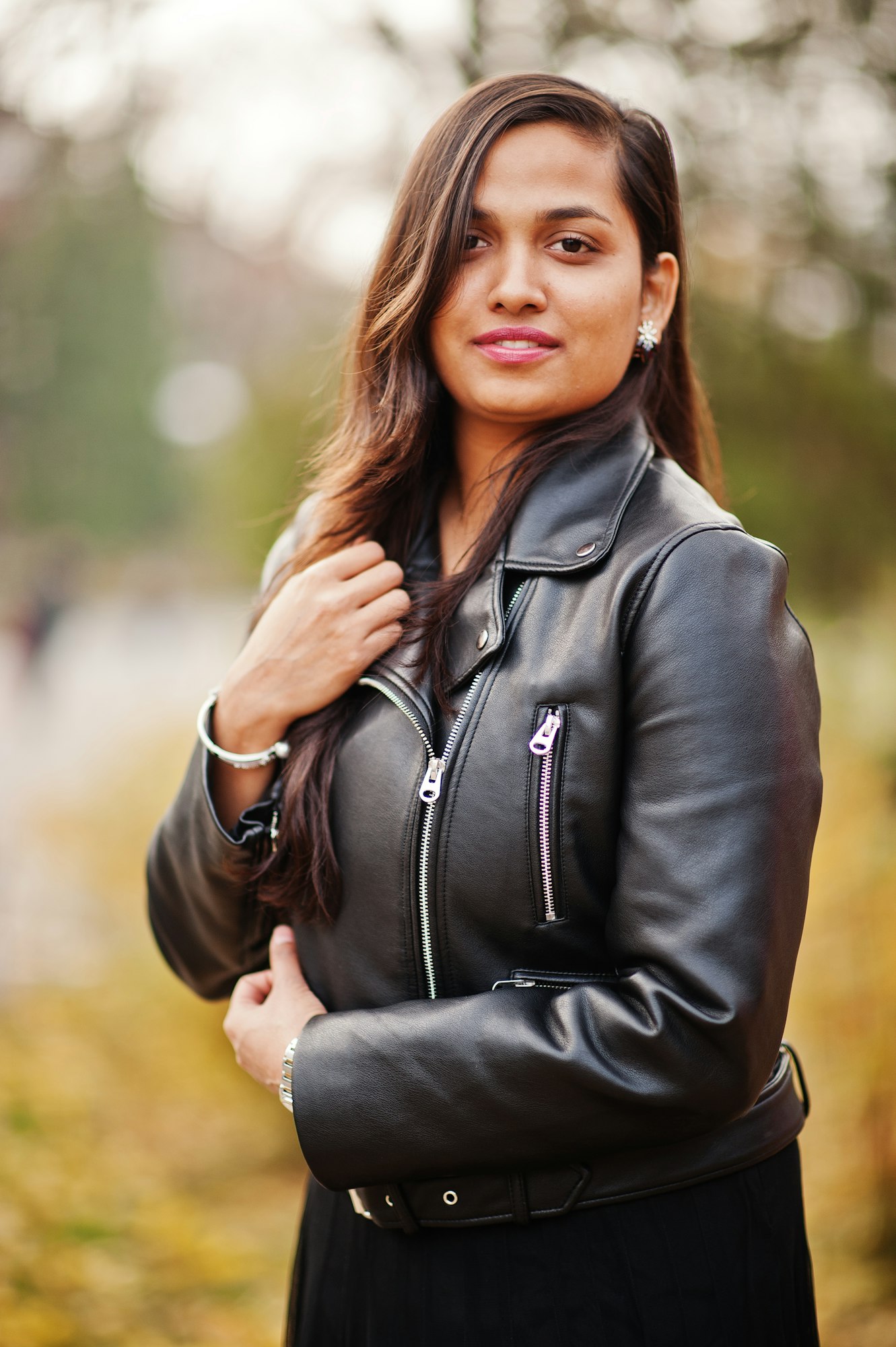 Pretty indian girl in black saree